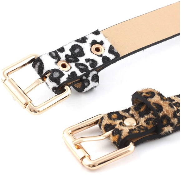 Leather Red Leopard Belt Horsehair & PU S/M - Picture 4 of 4